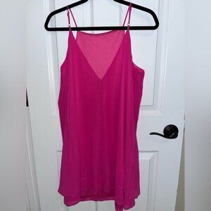 V neck thin strap shift dress